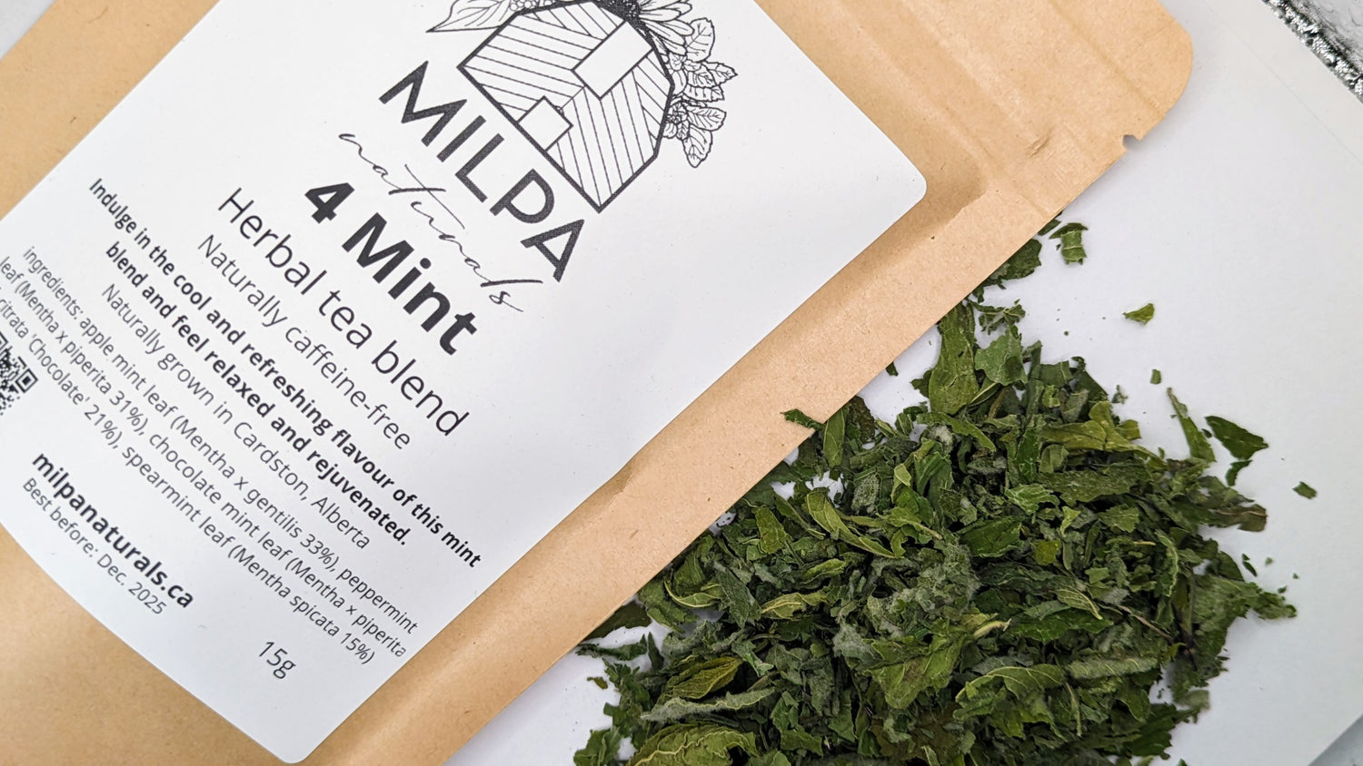 4 mint herbal tea blend, grown in Cardston AB by Milpa Naturals